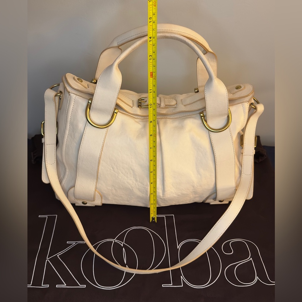 Kooba Leather Tote Satchel in cream Large Size - Picture 15 of 16